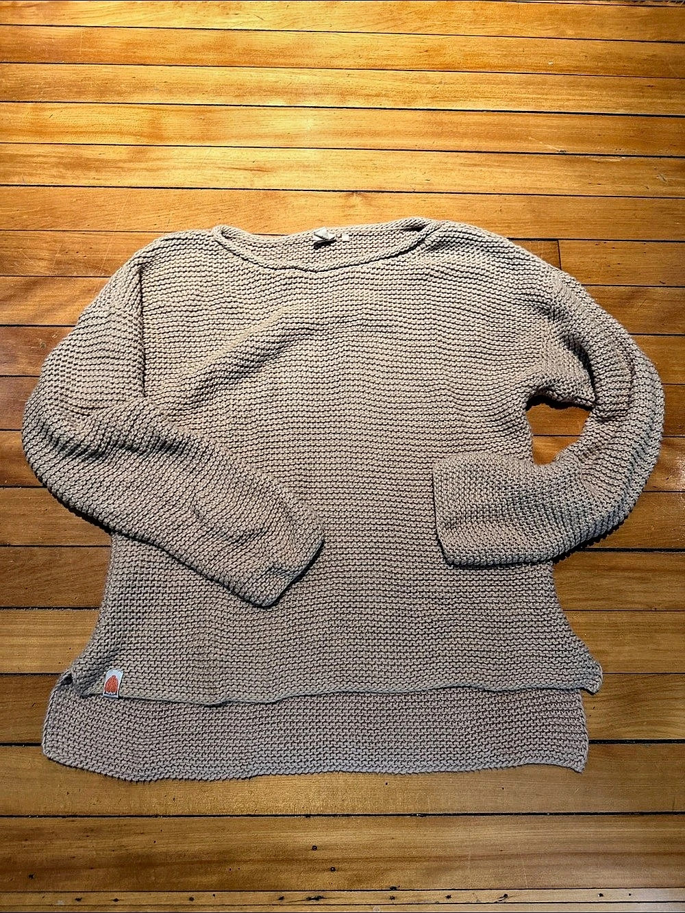 Shit that I knit Crew Neck Sweater Size Small good condition beige tan